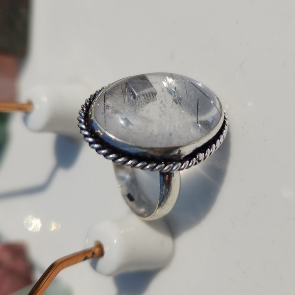 Natural Black Rutile Ring - Picture 6 of 8